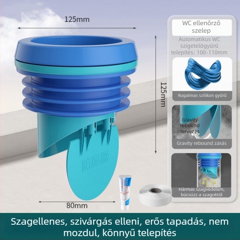 WC fali tömítés, vastagított integrált tömítőgyűrű, szivárgásmentes, ABS + szilikagél anyag, Mubin márka