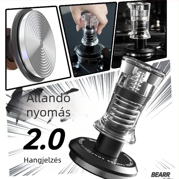 Eszpresszó tamper készlet — Anyag: 304 rozsdamentes acél és átlátszó akril; Stílus: Modern egyszerűség; Súly: 260 g; Logó: nyomtatható