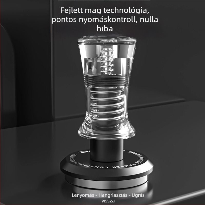 Eszpresszó tamper készlet — Anyag: 304 rozsdamentes acél és átlátszó akril; Stílus: Modern egyszerűség; Súly: 260 g; Logó: nyomtatható
