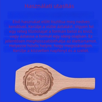 Fából készült mooncake formák készlete otthoni használatra, teljes készlet Fu karakteres nyomtatással, ragadós rizses sütemények készítéséhez