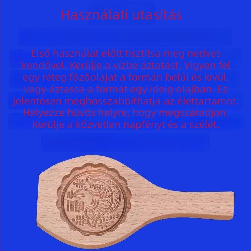 Fából készült mooncake formák készlete otthoni használatra, teljes készlet Fu karakteres nyomtatással, ragadós rizses sütemények készítéséhez