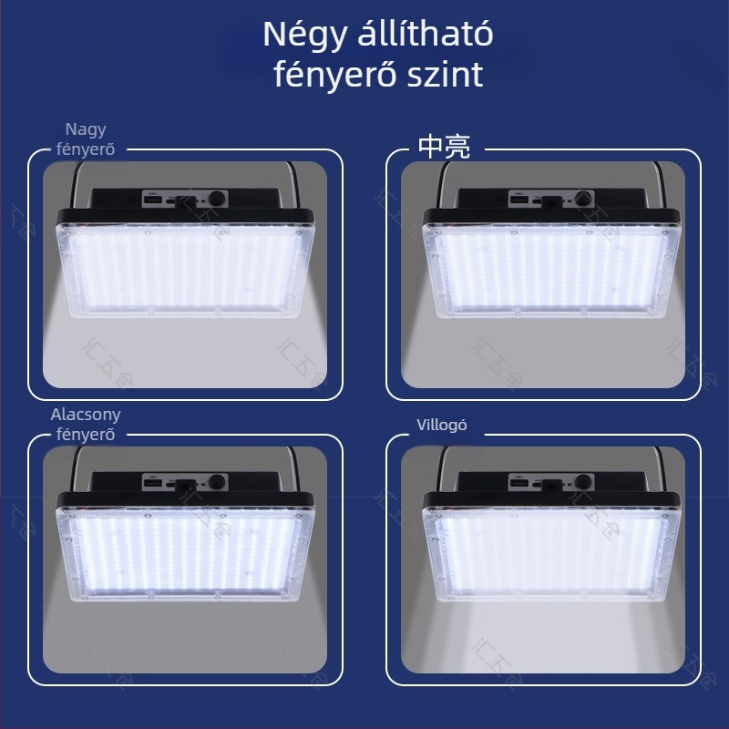 Újratölthető LED kemping lámpa utcai standokhoz, 432 LED-diódával, 150W, bemenet 5V/2A, kültéri erős világítás