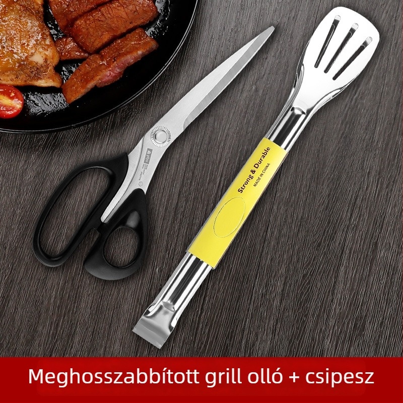 Kempingezéshez készült rozsdamentes acélból készült késkészlet vágódeszkával, 2 az 1-ben hordozható tároló táska