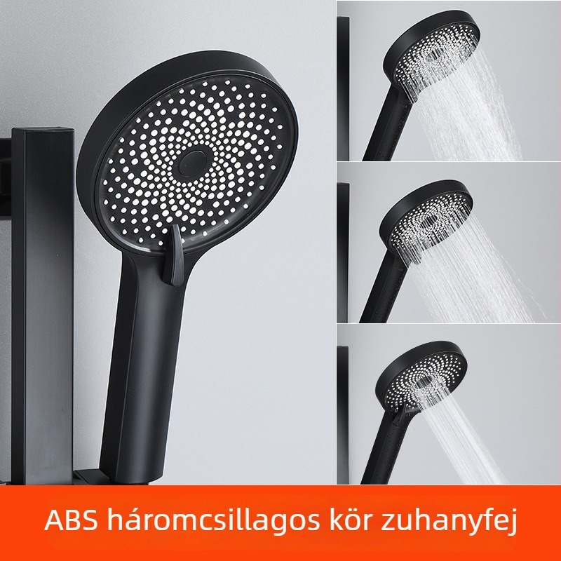 Kézi zuhannyal és tömlővel rendelkező zuhanyfej készlet – Top-Spray eső, rozsdamentes acél, forgó állvány