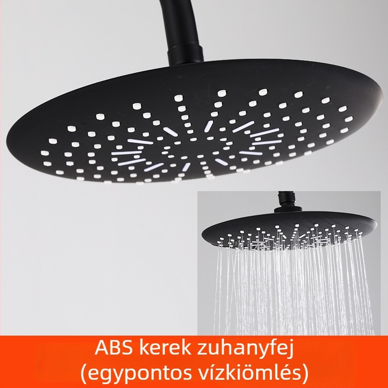 Kézi zuhannyal és tömlővel rendelkező zuhanyfej készlet – Top-Spray eső, rozsdamentes acél, forgó állvány