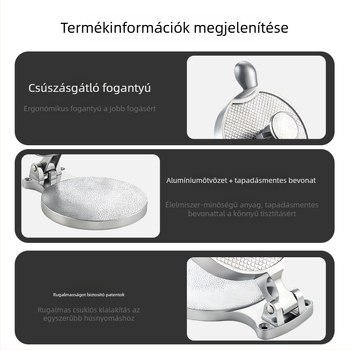 Kézi Hamburger Formázó, Alumiinium Ötvözet, Állítható Vastagság, Konyhai Eszköz