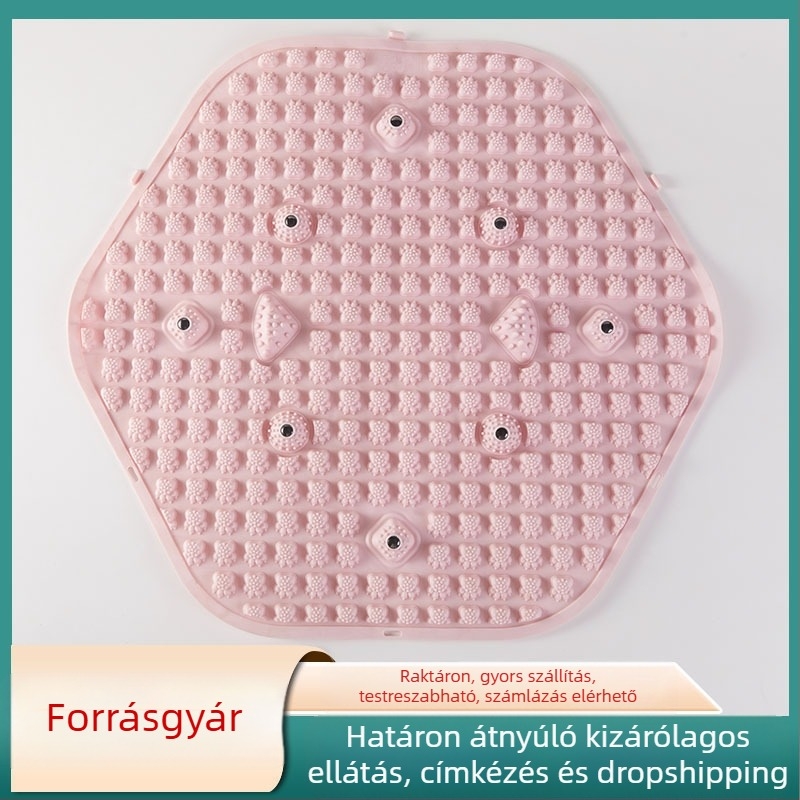 Nyomásos talpmasszázs tábla, hexagonális patchwork dizájn, jóga kiegészítő otthonra