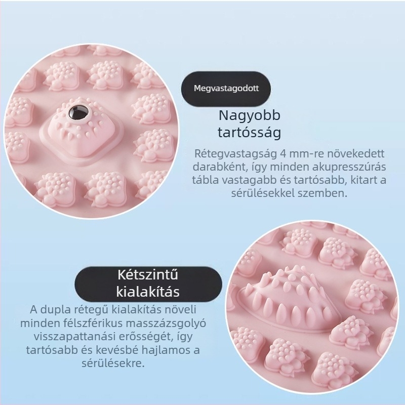 Nyomásos talpmasszázs tábla, hexagonális patchwork dizájn, jóga kiegészítő otthonra