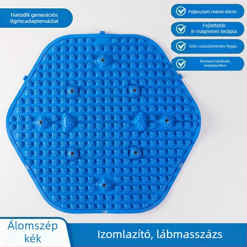 Nyomásos talpmasszázs tábla, hexagonális patchwork dizájn, jóga kiegészítő otthonra