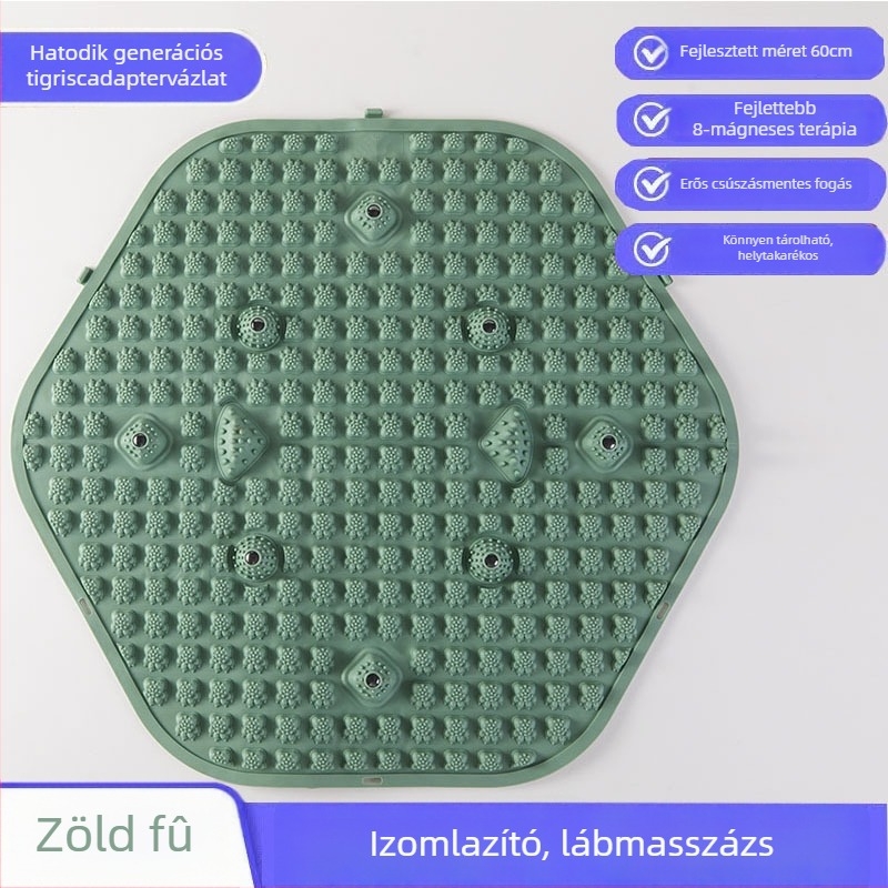 Nyomásos talpmasszázs tábla, hexagonális patchwork dizájn, jóga kiegészítő otthonra