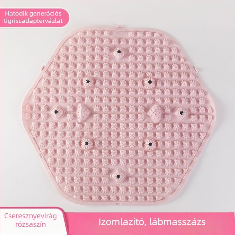 Nyomásos talpmasszázs tábla, hexagonális patchwork dizájn, jóga kiegészítő otthonra