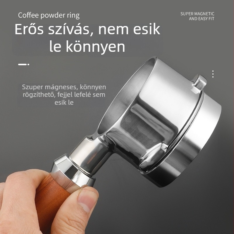 Mágneses kávépor gyűrű antisplash védelemmel, adagoló gyűrű, 51/53/58 mm-es, eszpresszógéphez