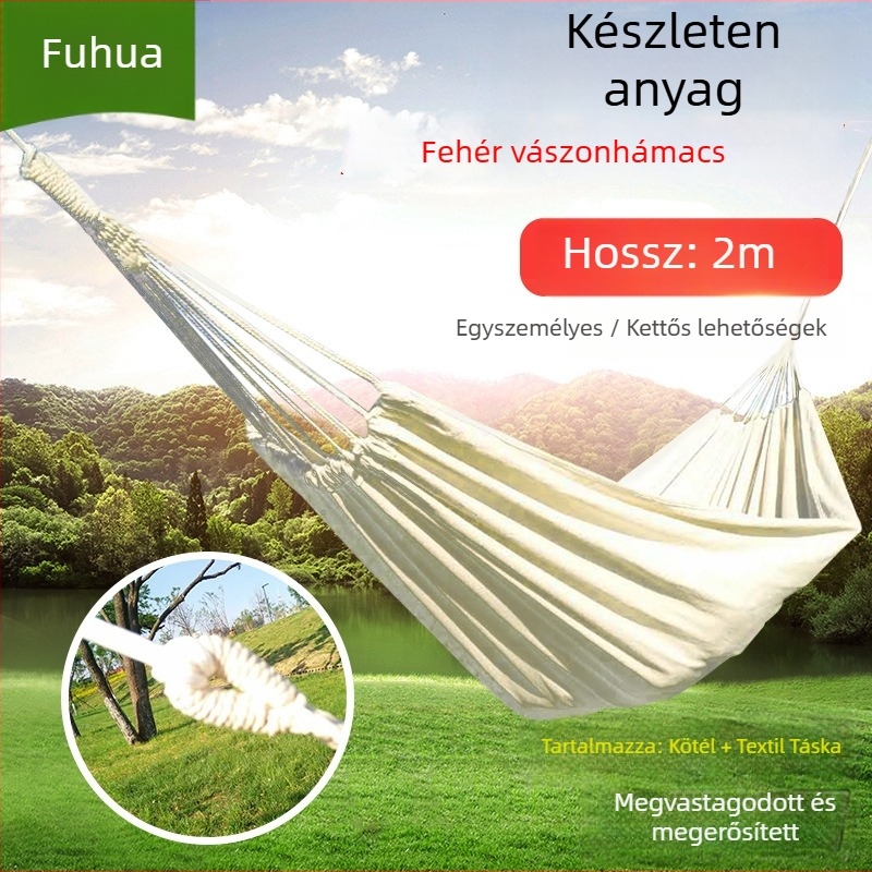 Kültéri vászon függőágy (Márka: Fuhua, Teherbírás: 200 kg, Súly: 1,5 kg)