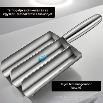 304 rozsdamentes acél fasírtformázó — modern letisztult dizájn, logó nyomtatás elérhető, testreszabható, 2025-ben érkezik