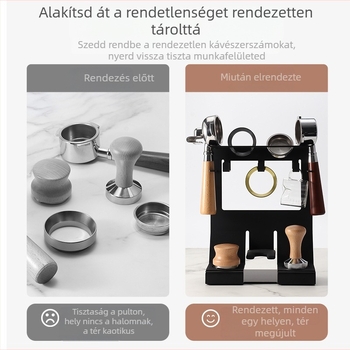 Bar kávéeszköz tároló állvány, fémből, modern minimál stílus, otthonra és kávézóba