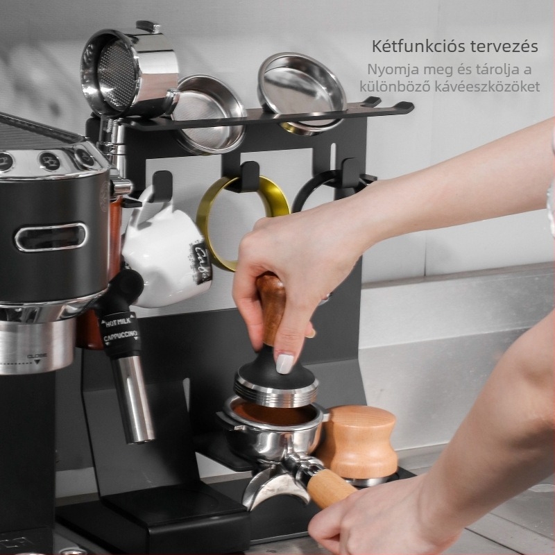 Bar kávéeszköz tároló állvány, fémből, modern minimál stílus, otthonra és kávézóba