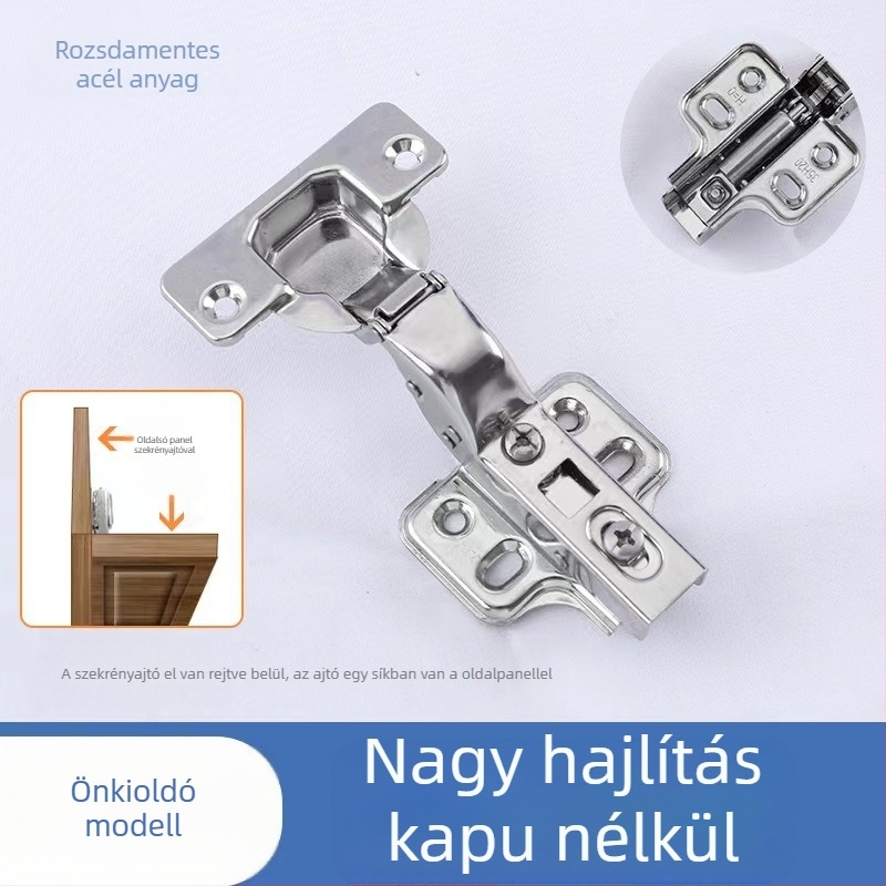 Leválasztható teljes fedésű csukló hidraulikus csillapítással, vastag oldalpanelehez, hidegen hengerelt acélból, sztancolási folyamat