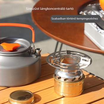 Önjáró rozsdamentes acél kempingtűzhely – Modell 0104, 80 g, 5+ fő számára, alkoholszettet tartalmaz