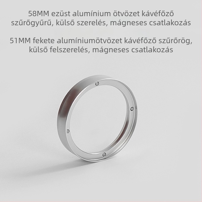 Kávépor összekötő gyűrű, alumínium, modern minimalista dizájn, automatikus működés, bárok, éttermek, otthonok, kávézók és intézmények számára