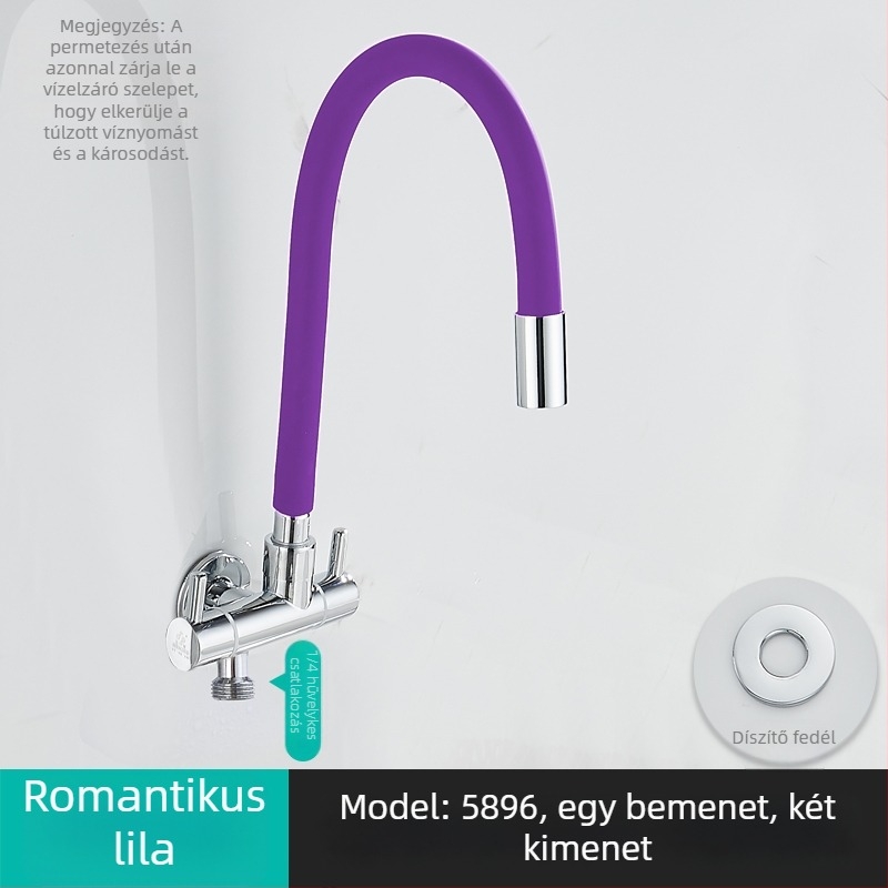 Mosógép vízcsap, egy bemenet, két kimenet, forgatható három-utas szögletes szelep; részben réz test; keramikus korongos szelep; modell 5896; egycsatlakozású kivitel
