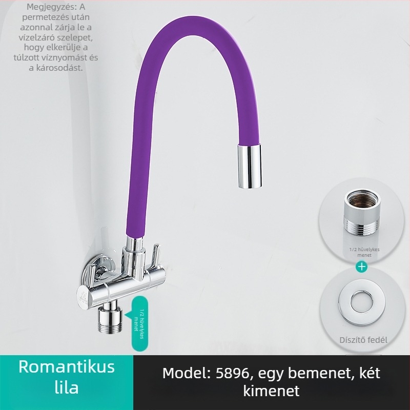 Mosógép vízcsap, egy bemenet, két kimenet, forgatható három-utas szögletes szelep; részben réz test; keramikus korongos szelep; modell 5896; egycsatlakozású kivitel