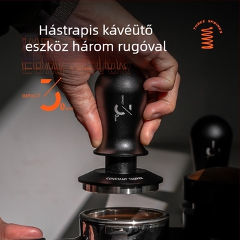 Kézi kávétamper, 304 rozsdamentes acél, 412 g, testreszabható, logó nyomtatva