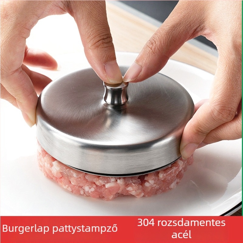 DIY forma 304 rozsdamentes acélból, kerek burger- és rizsgolyó nyomó – Huizao