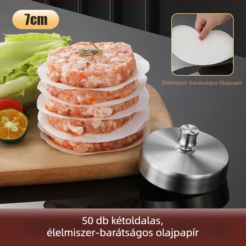 DIY forma 304 rozsdamentes acélból, kerek burger- és rizsgolyó nyomó – Huizao