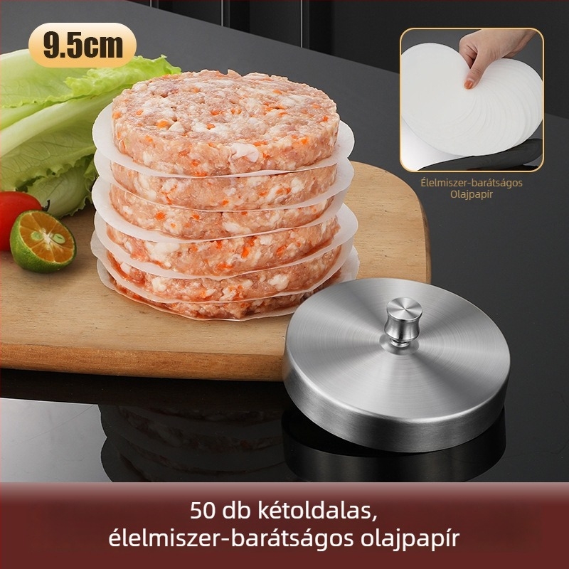 DIY forma 304 rozsdamentes acélból, kerek burger- és rizsgolyó nyomó – Huizao