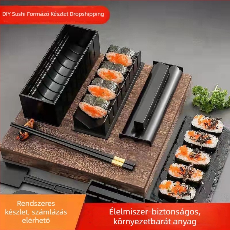 DIY sushi formázó készlet – 10 részes, japán stílusú, műanyag, főzéshez, sushi rizs módosítás