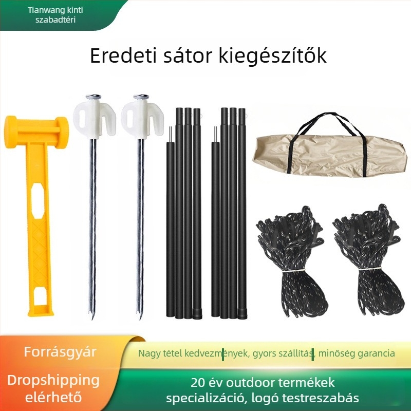 Heavenly Hope Vasból Készült Sátor- és Árnyékoló Kiegészítők — Megerősített Kettős Lyukú Kapocs a Huzalhoz, Fluoreszkáló Földcövek