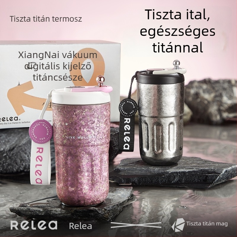 Tiszta titán kávés pohár ajándékcsomagban, hordozható pohár, elegáns kialakítás, 2025 ajándék pároknak, szigetelt termosz