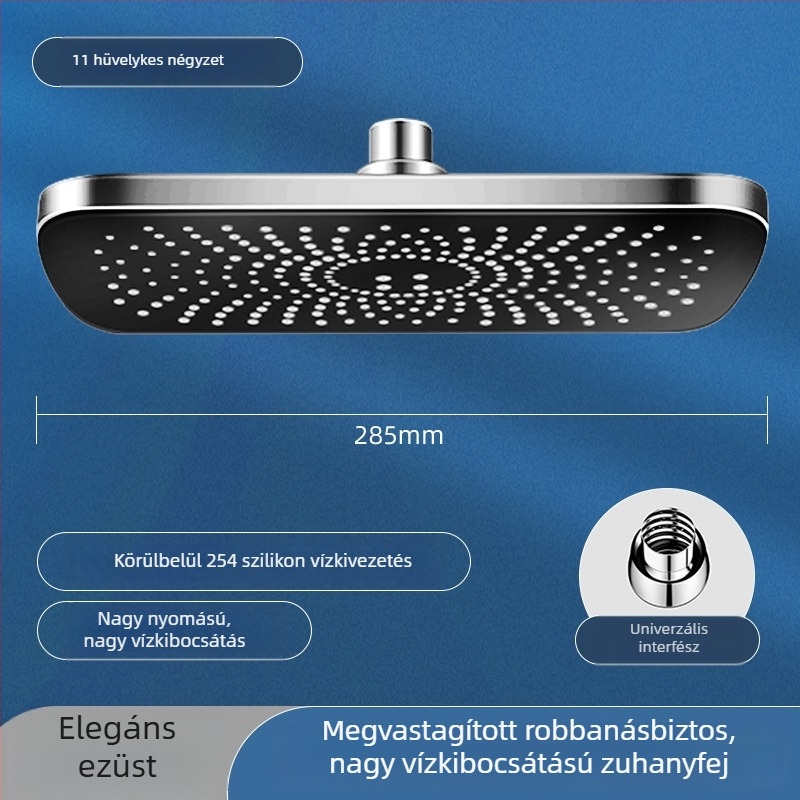 Magasnyomású zuhanyfej készlet otthoni fürdőszobába – mennyezeti esőzuhany, nagy fej