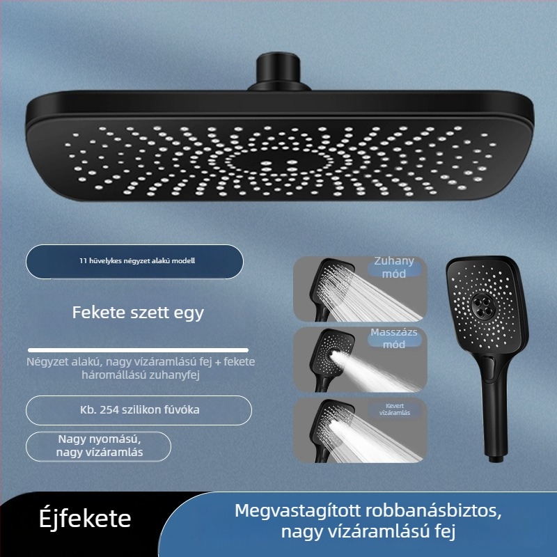Magasnyomású zuhanyfej készlet otthoni fürdőszobába – mennyezeti esőzuhany, nagy fej