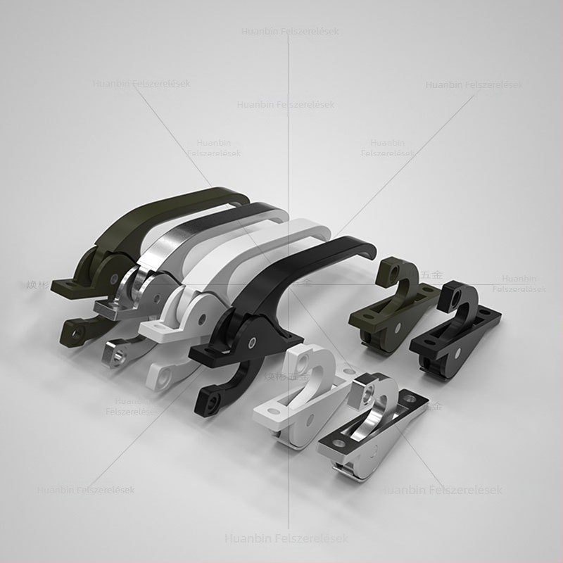 Félhold alakú zár G001, alumíniumötvözet, ajtók és ablakokhoz, kapcsolódó mechanizmus, modern letisztult stílus