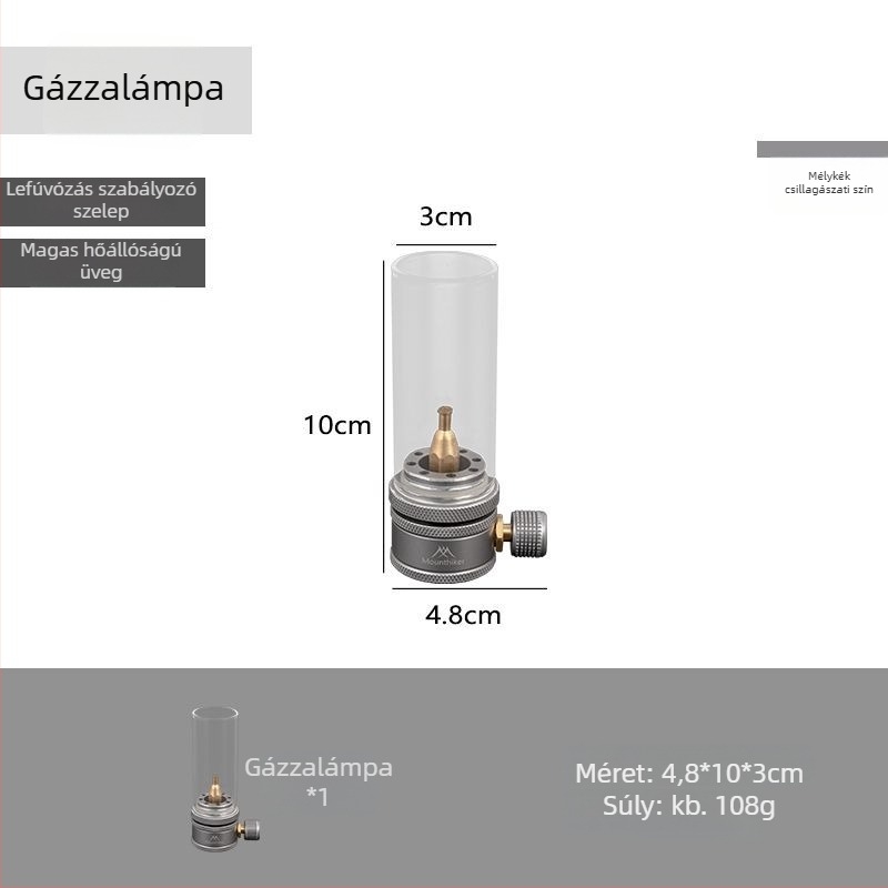 Yunzi kemping gáz gyertyás lámpa — izzólámpa, újratölthető energia, kültéri világítás