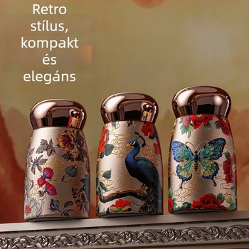 Termos pohár kerámia bevonattal, belső 316 rozsdamentes acél, külső 304 rozsdamentes acél, 6–12 órás izoláció, hőmérséklet kijelző