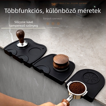 Szilikon kávégép alátét – csúszásmentes nyomópad és tartozéktároló párna, modern minimalist stílus, bárhoz, étkezőhöz és kávézóhoz