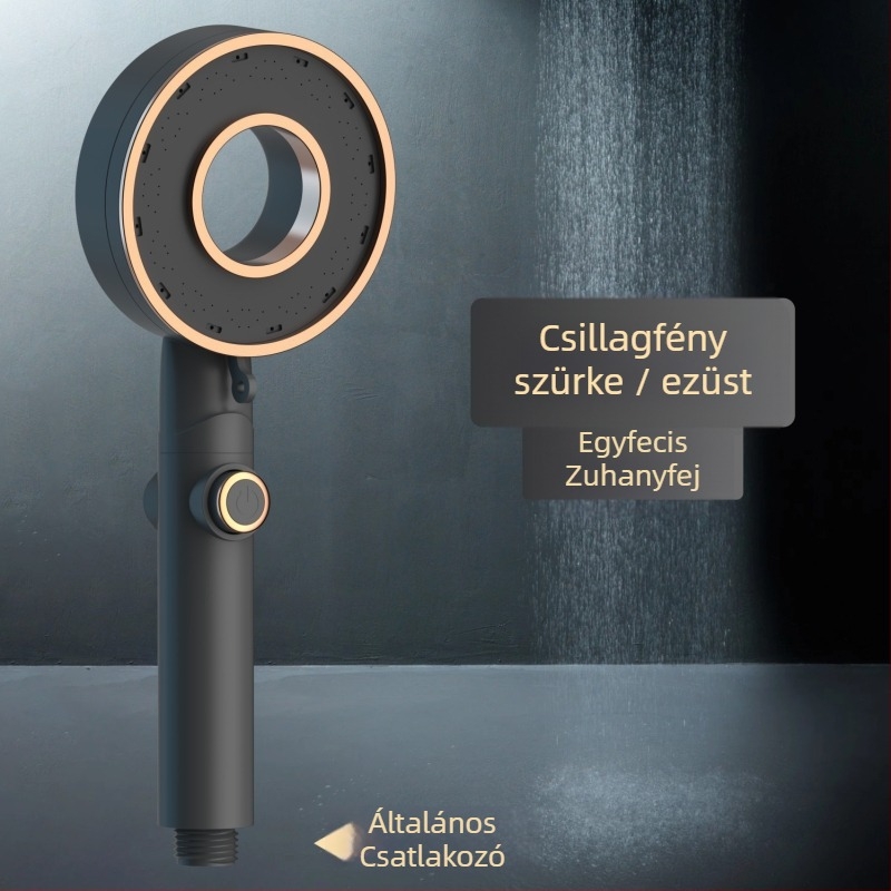 Zuhanyfej készlet - hordozható ABS, eső funkció, kerek fej