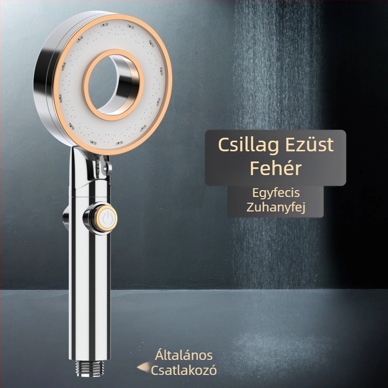 Zuhanyfej készlet - hordozható ABS, eső funkció, kerek fej