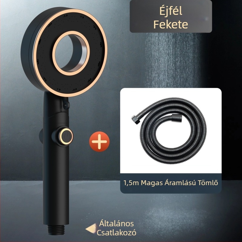 Zuhanyfej készlet - hordozható ABS, eső funkció, kerek fej