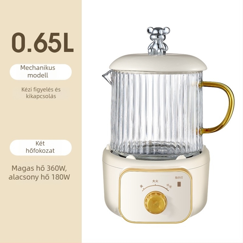 Elektromos melegítő pohár irodai használatra, kompakt, leválasztható dizájnnal (aljzati melegítés, 1000 W alatt, kapacitás 1 L alatt, túlmelegedés elleni védelem)