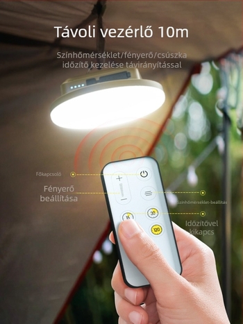 LEM LED kemping lámpa akasztó dizájnnal, újratölthető lítium akkumulátorral, 5V 20W