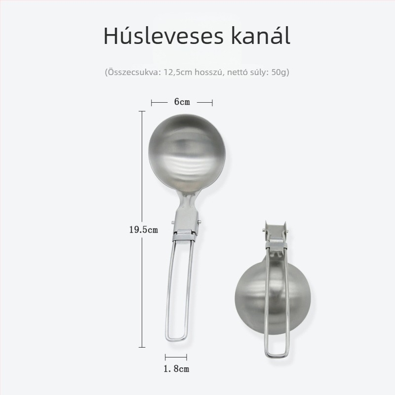 304 rozsdamentes acélból készült kempinges edénykészlet, hordozható, összecsukható, többfunkciós 3–5 fő részére