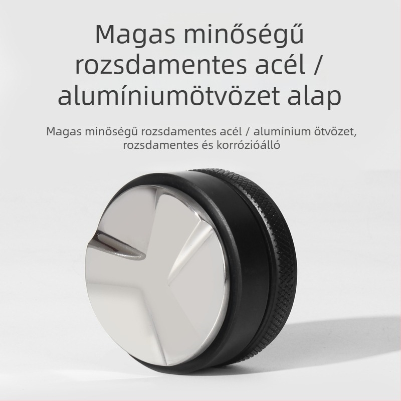 Kávépor-adagoló és nyomó kávégépekhez — rozsdamentes acél, modern dizájn, 230 g, irodába, otthonra, kávézókba