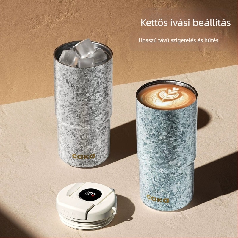 Caka titánium hőszigetelt pohár – hordozható, elegáns kávés pohár nőknek