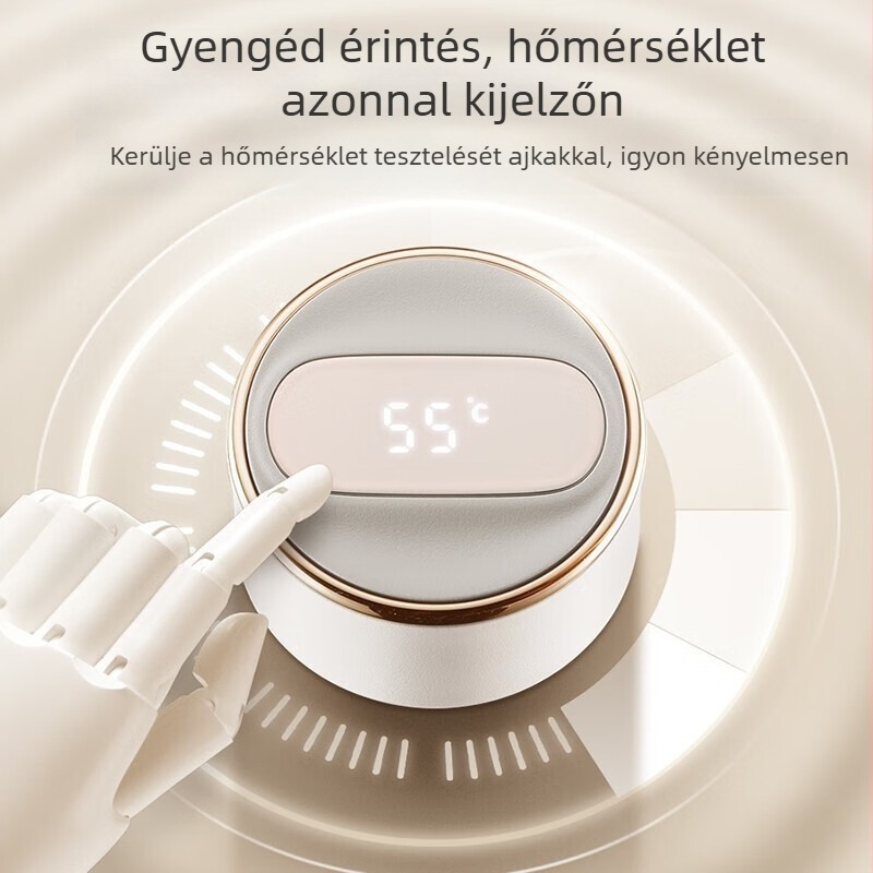 Nagy kapacitású vákuum-szigetelt rozsdamentes acél termosz pohár intelligens hőmérséklet-kijelzővel, belső 316L, külső 304, 12–24 órás szigetelés