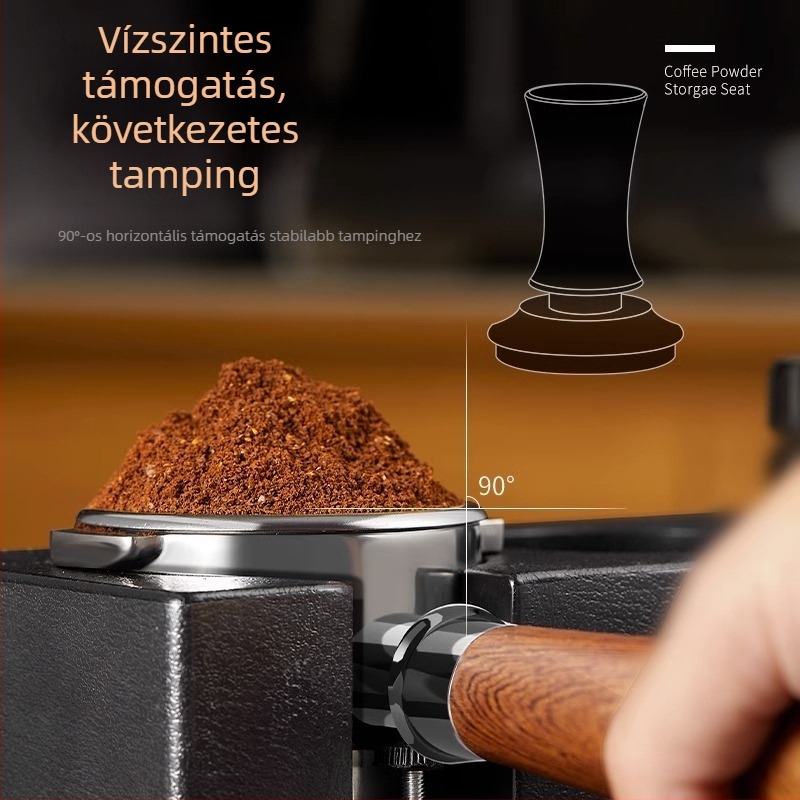 Kávéporosztó és tampelő készlet rozsdamentes acélból, 2-in-1 otthoni használatra, modern letisztult stílus, 0,5 kg, tálcás csomagolás