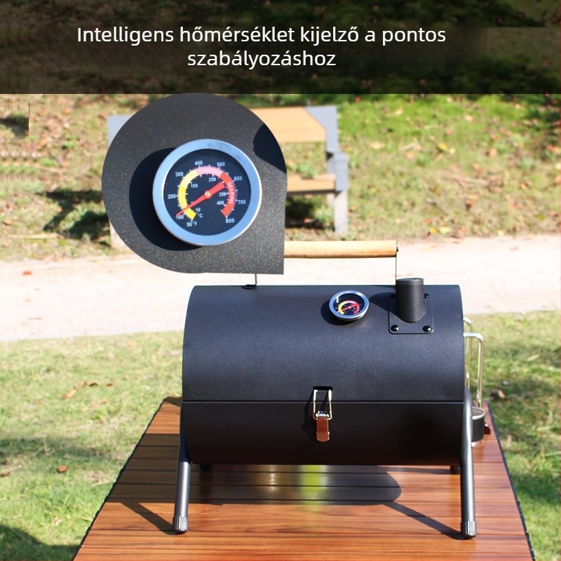 Kétoldalas szénacél grill tálca, hordozható, összecsukható kültéri használatra (sütés és pirítás, 4,2 kg, 3–5 adag)
