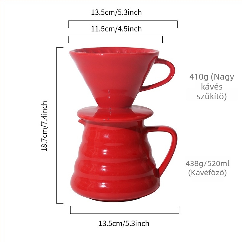 Qianyue kerámia pour-over kávéfőző készlet konikus spirál mintával